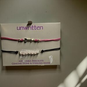 NWT Unwritten Pink and Black Adjustable Bracelets